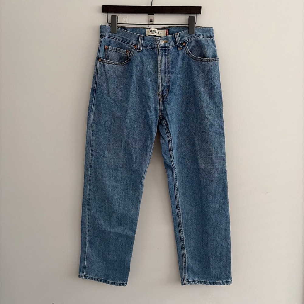 Levi 505 Regular Fit Jeans Mens 34x30 Blue Denim Straight Leg